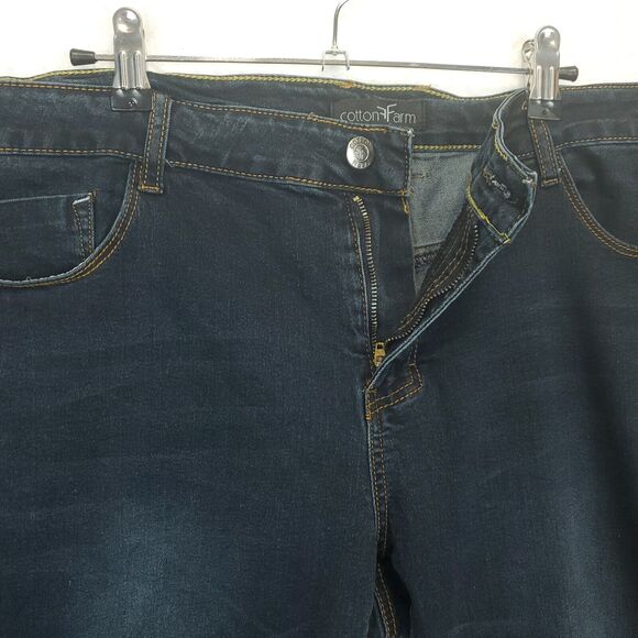Cotton Farm Skinny Jeans Women 20 Mid Rise Blue Stretch Dark Wash 5 Pockets - Picture 12 of 13